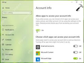 Win10 Account info 页面按应用关闭账户信息访问权限