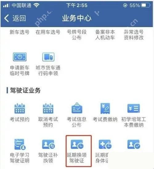 交管12123延期提交身体证明入口区域