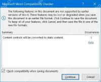 Microsoft Word兼容性检查器提示旧格式不支持部分功能