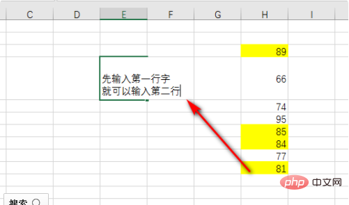 So geben Sie zwei Textzeilen in Excel ein