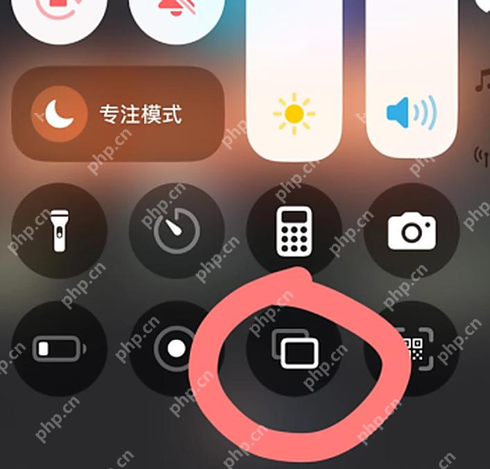 手机控制中心的屏幕镜像入口