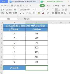 WPS表格公式栏和结果单元格用于核对函数名称是否已被识别