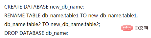 Wie ändere ich den Datenbanknamen in MySQL?