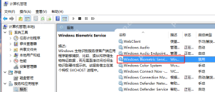 Win10 计算机管理服务列表中选中的 Windows Biometric Service
