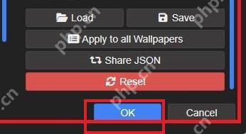 Wallpaper Engine Properties 面板底部 OK 按钮用于保存关闭鼠标互动设置