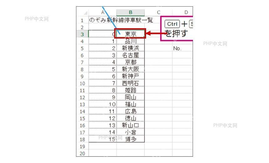 Excel 选中向下全选的起始单元格