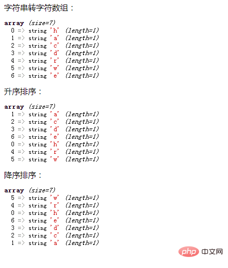 php怎麼實現對字串的排序