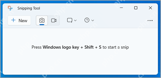 Windows 11 截图工具主窗口提示按 Windows 徽标键 Shift S 开始截图