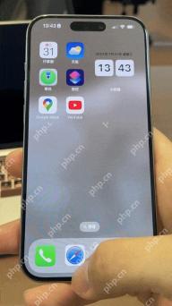 iPhone 主屏幕进入便捷访问半屏状态,顶部内容下移到底部附近便于单手触控
