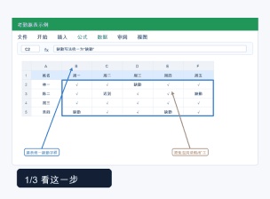 Excel 缺勤排查公式操作动图