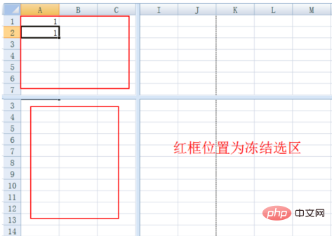 So frieren Sie den ausgewählten Bereich in Excel ein