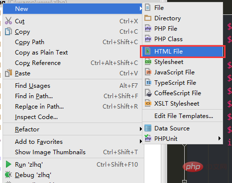 How to write html with phpstorm
