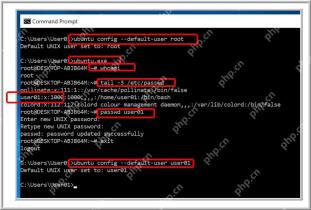 Windows 命令行和 Ubuntu 终端中切换 WSL 默认用户