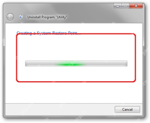 Total Uninstall Windows 正在创建卸载前系统还原点。