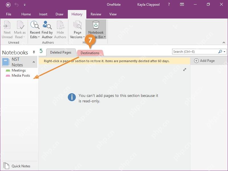 OneNote 已删除分区只读提示，用来判断页面为什么不能直接编辑