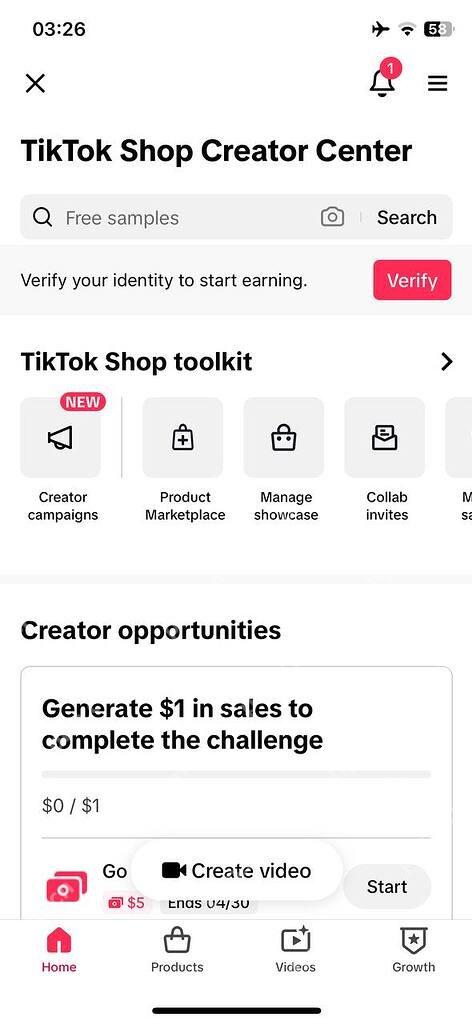 TikTok Shop 收益入口界面