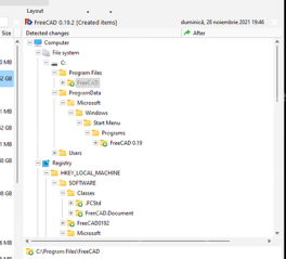 Total Uninstall Windows Detected changes 文件系统和注册表变化树。