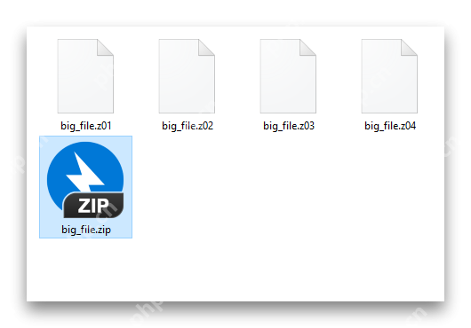 Windows 文件夹内同时显示 big_file.z01 z02 z03 和 big_file.zip