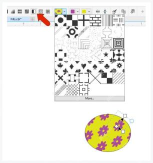 CorelDRAW 使用图案填充并查看对象中的重复纹样效果