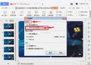 WPS 演示压缩图片窗口中应用于所有图片的选项
