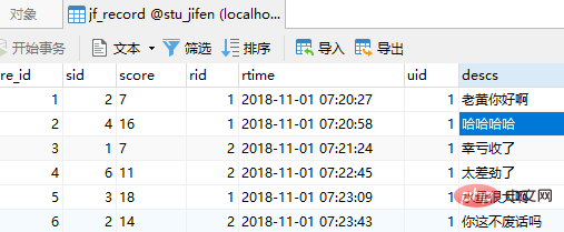 Comment interroger des données via une connexion à une table dans le framework yii