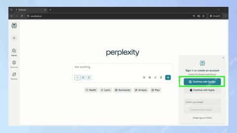 Perplexity官网登录面板