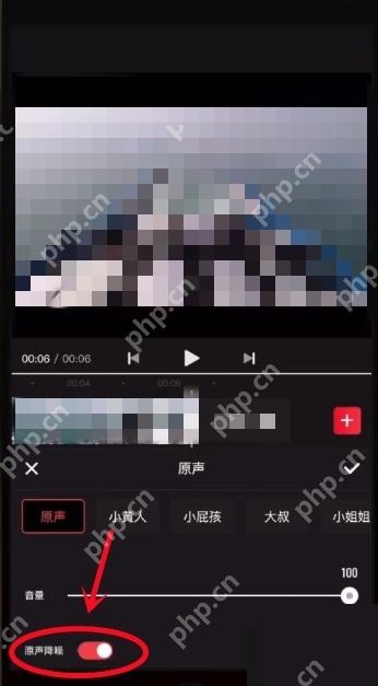 快影怎么消除视频背景噪音第3步:启用原声降噪