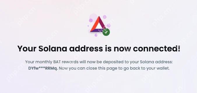 Brave Rewards 显示 Solana 地址连接成功