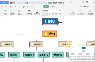 WPS思维导图导入后显示组织结构图节点内容