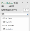 Excel 数据透视表字段列表中显示 Power Pivot 数据模型的多张表