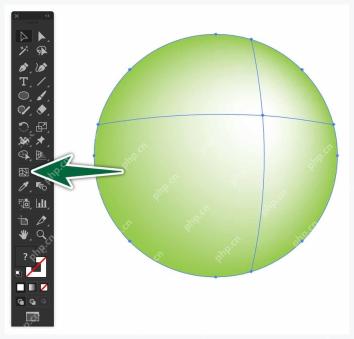 Illustrator Mesh Tool 给圆形对象添加渐变网格