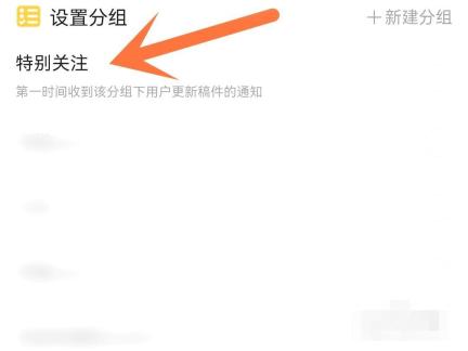 哔哩哔哩设置分组页面里的特别关注选项
