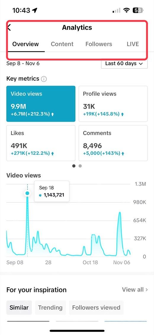 TikTok APP 创作者工具入口界面