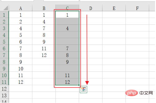 How to set the same alignment of the contents of multiple columns in excel?