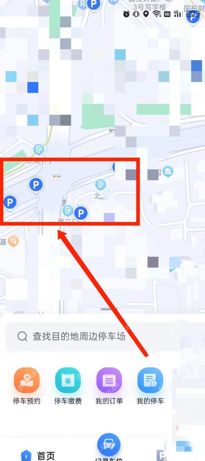百度地图停车助手页面显示附近停车场分布