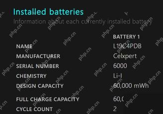 Win10 电池报告 Installed batteries 区域查看 CYCLE COUNT 循环次数