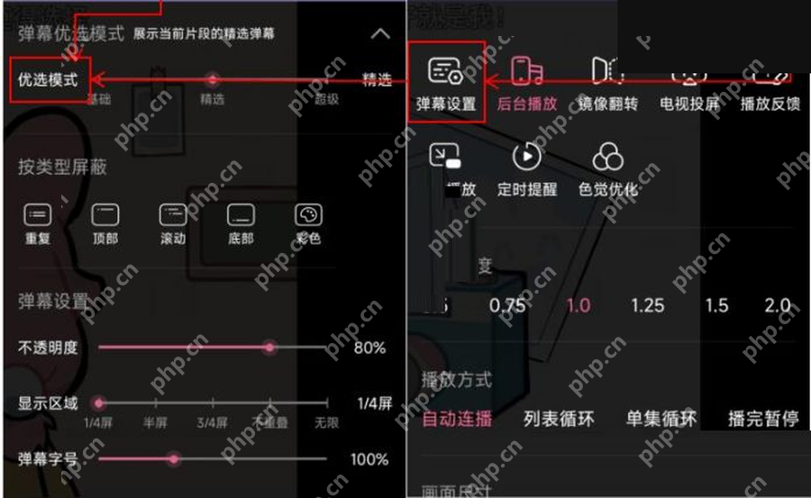 哔哩哔哩弹幕设置中的弹幕字号滑块