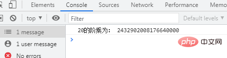 javascript怎麼求1到20的階乘