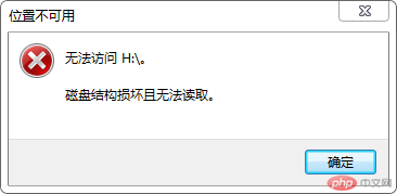 位置不可用无法访问磁盘结构损坏且无法读取