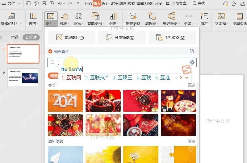 WPS稻壳功能 在线图片设置效果
