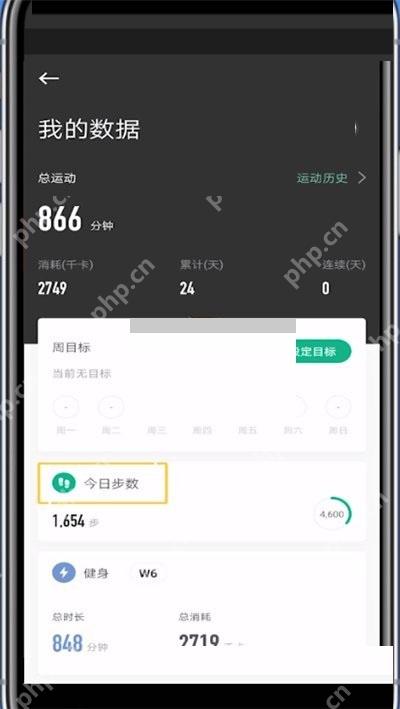 Keep我的数据页面中的今日步数卡片 - Keep怎么看每天的步数_Keep每日步数查看指南 - php中文网