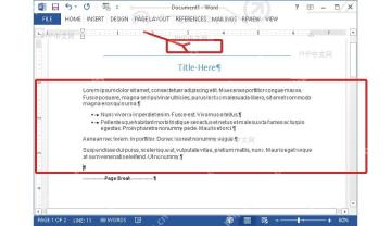 Word 文档正文显示段落标记和分页符后的编辑状态