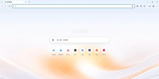 UC浏览器电脑版新标签页显示地址栏搜索框和常用入口