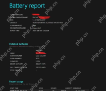 battery report 的 Installed batteries 区域显示 Cycle Count