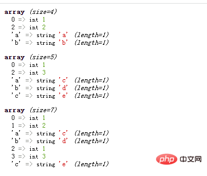 What are the methods for merging two arrays in PHP?