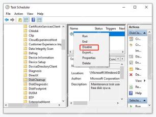 Windows 任务计划程序右键菜单中 Disable 停用任务选项