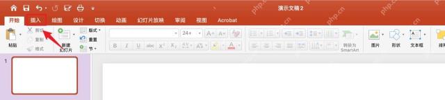 PowerPoint 点击插入选项卡查找图标入口