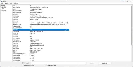 Win11系统信息中显示BIOS模式和安全启动状态