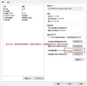VMware Workstation 虚拟机设置硬盘页显示容量信息和扩展按钮