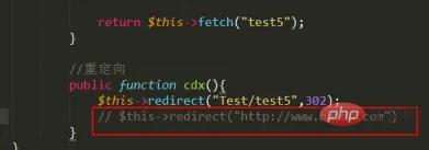 Comment faire une redirection thinkphp